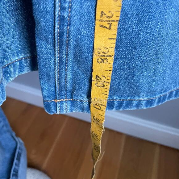 Commense Blue Wide Leg Jeans Red Track Stripe NWT sz XL 100% Cotton Minimalist - Picture 7 of 10